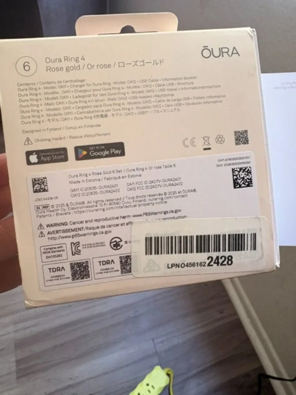 Oura Ring 4 size 6